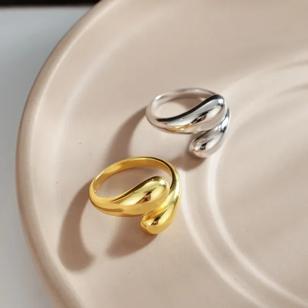 Bague Ouverte Dorée – Image 3