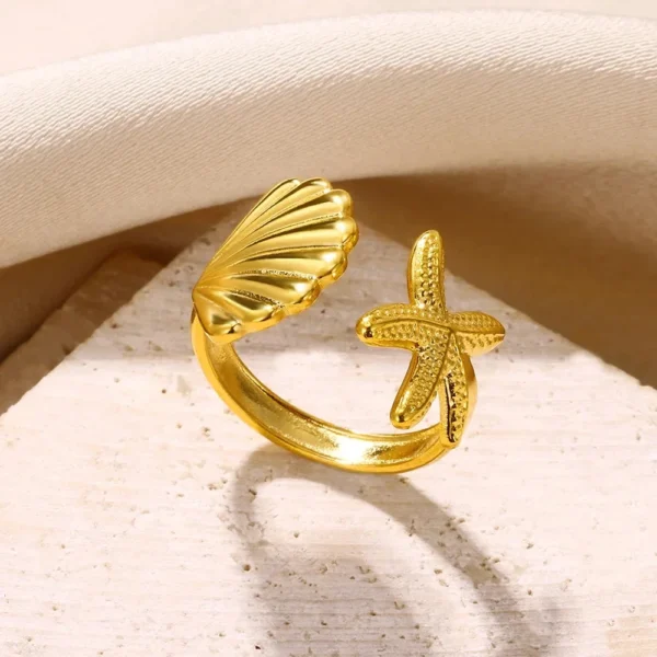 Bague Étoile de Mer & Coquillage – Image 2