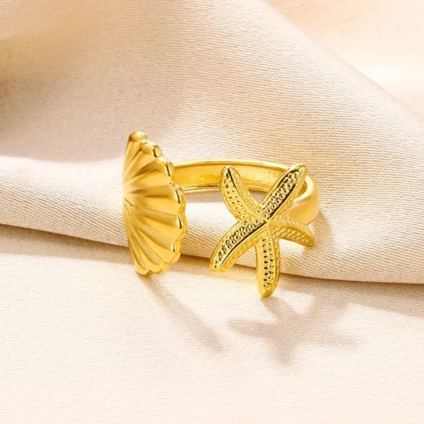 Bague Étoile de Mer & Coquillage